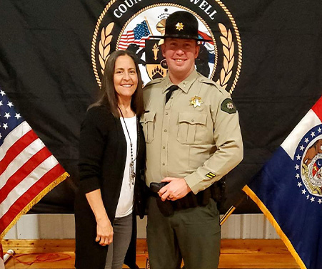 Matt Roberts and his mother