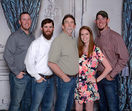 Matt Roberts with his brothers, sister, and father