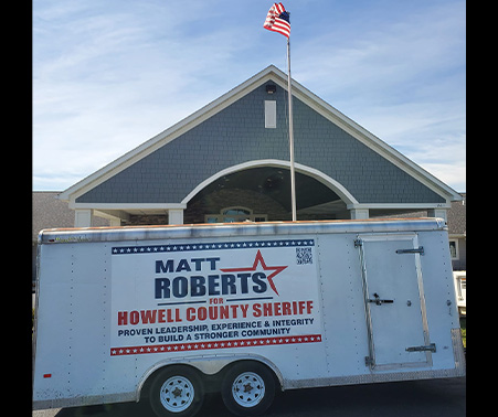 Trailer with Matt Roberts Logo on it